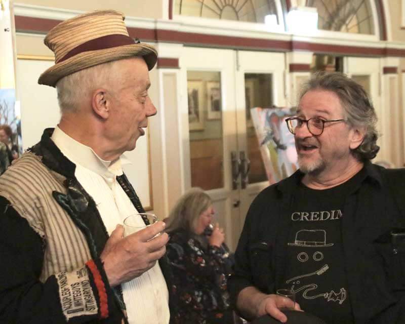 Mic Conway and Al Ward at Artists for Treeline Lurline launch. Photo Michael Small.