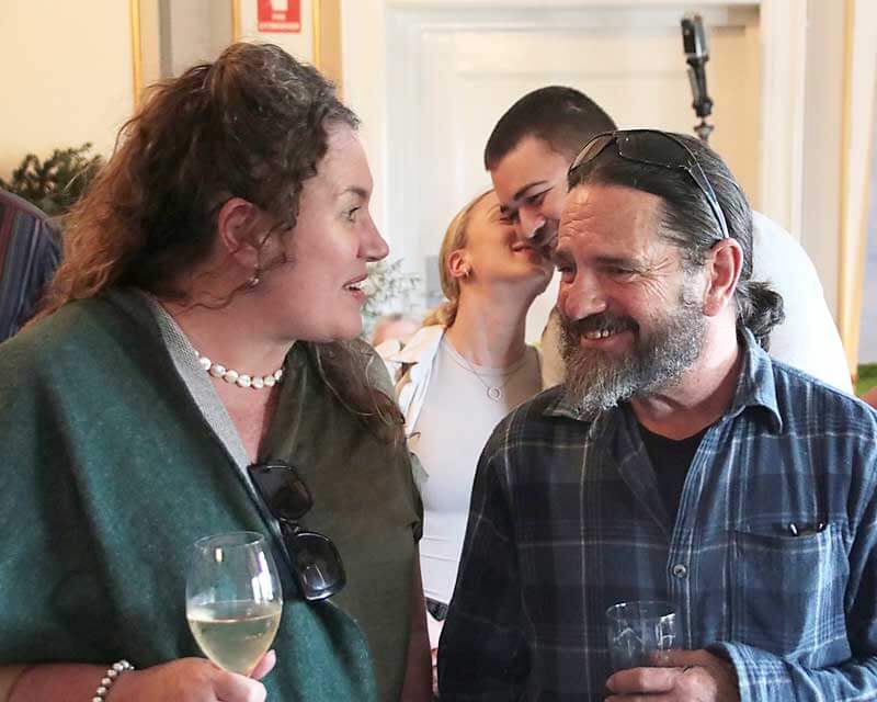 Trish Doyle MP and Uncle Chris Tobin at Artists for Treeline Lurline launch. Photo Michael Small.